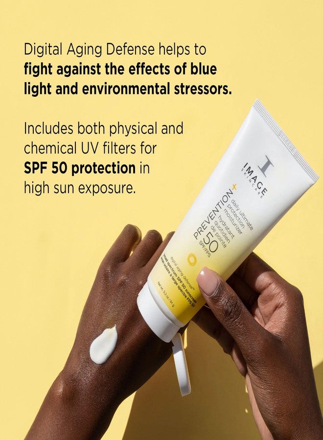 إيمدج سكينكاير مرطب IMAGE Skincare PREVENTION+ للحماية القصوى اليومية، لوشن واقي من الشمس للوجه بعامل حماية 50، أكسيد الزنك، قابل للمزج بدون ترك طبقة بيضاء، 3.2 أونصة - Image 4